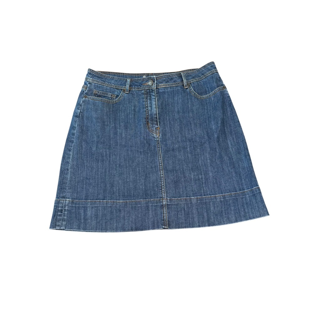 Boden Denim‎ Skirt Women's Blue Mini A-Line Pockets Casual Career Size 14R